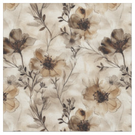 Sepia Wildblumen Fabric Stoff