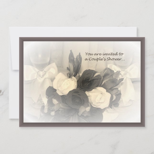 Sépia Winglasses et invitation du couple de fleurs (Devant)