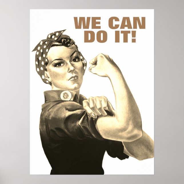 Sepia wir können es machen Weltkrieg II Propaganda Poster (Vorne)