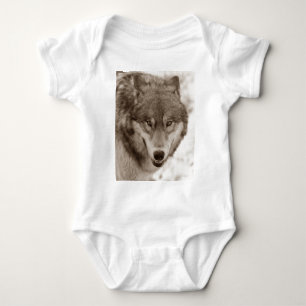 Sepia Wolf Baby Strampler