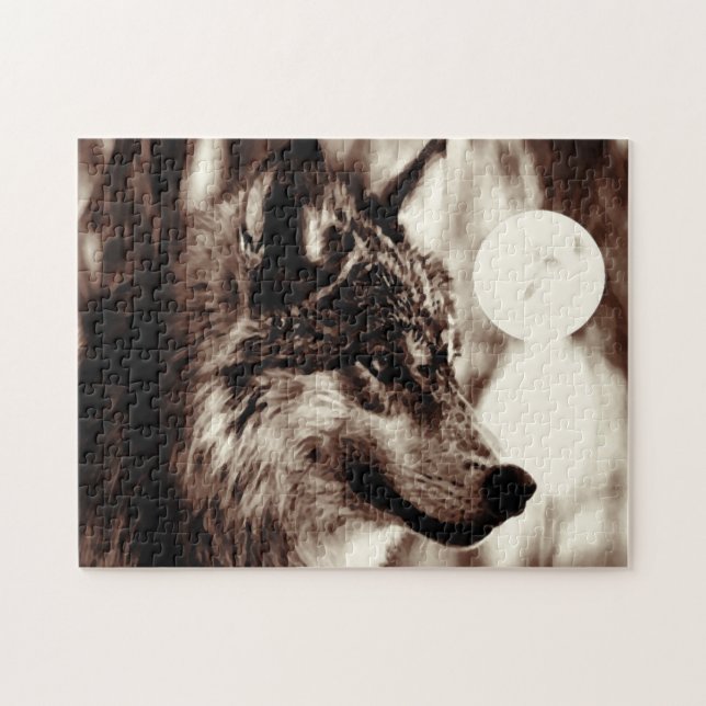 Sepia Wolf Motivierend Freedom Night Fullmoon (Horizontal)