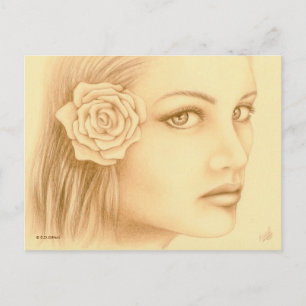 Sepia Woman Postkarte