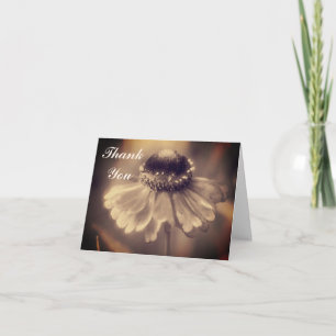 Sepia Zinnia Blume individuell anpassbar Dankeschö Dankeskarte