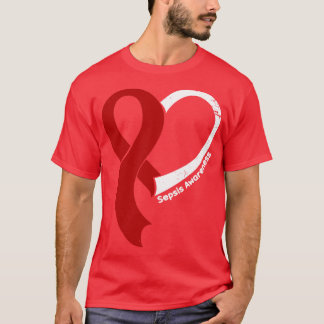Sepsis Awareness Hope Liebe Herz Ribbon Happy Vale T-Shirt