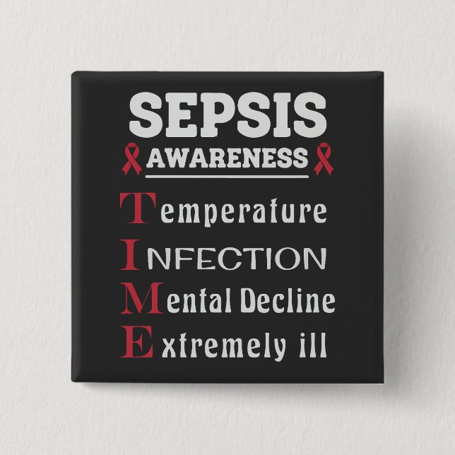 Sepsis Awareness T.I.M.E. Guide Button (Vorderseite)