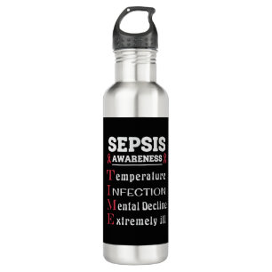 Sepsis Awareness T.I.M.E. Guide Edelstahlflasche