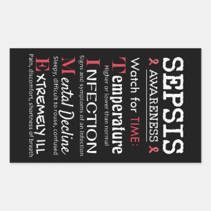 Sepsis Awareness Watch for TIME Guide Rechteckiger Aufkleber