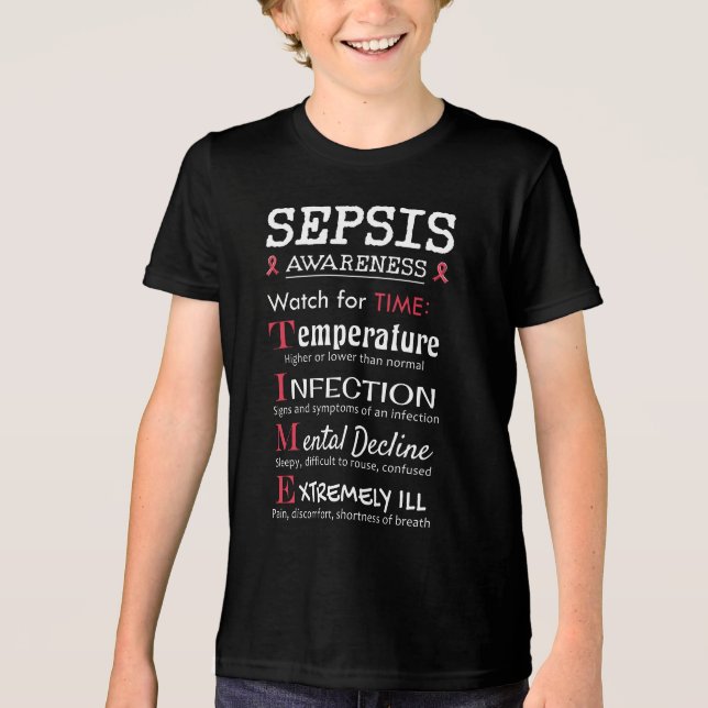 Sepsis Awareness Watch for TIME Guide Tri-Blend Shirt (Vorderseite)