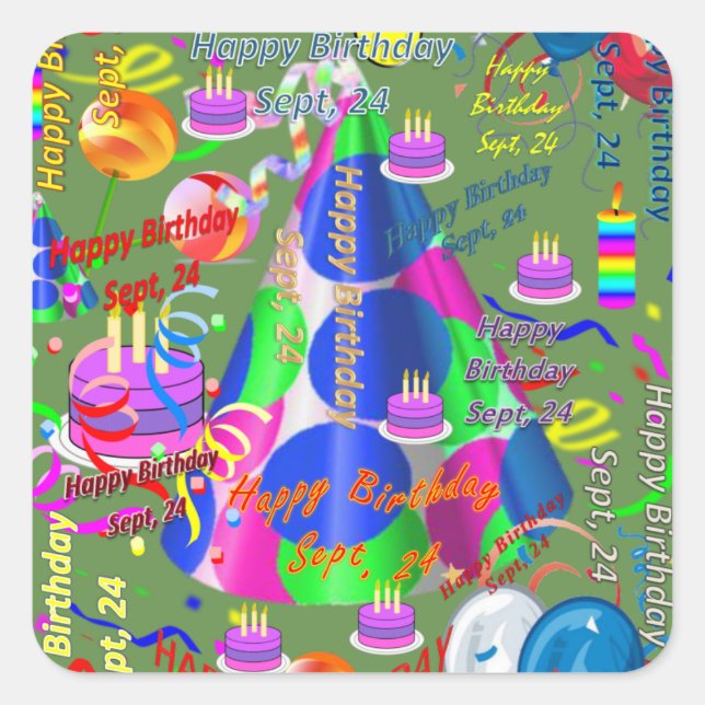 Sept, 24 Kindergeburtstag Aufkleber (Vorderseite)