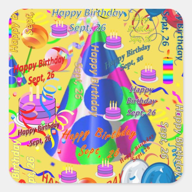 Sept, 26 Kindergeburtstag Sticker (Vorderseite)