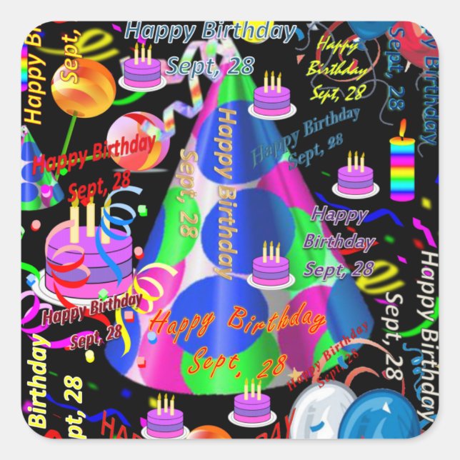 Sept, 28 Kindergeburtstag Sticker (Vorderseite)