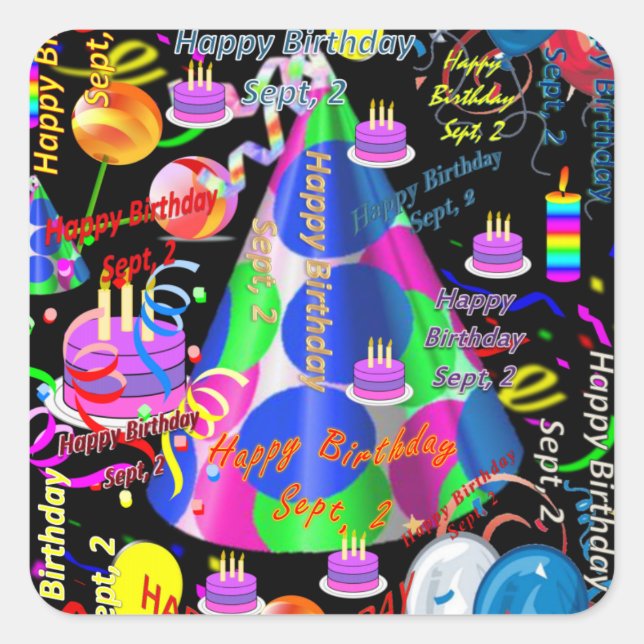 Sept, 2 Stickers Anniversaires de enfants (Devant)