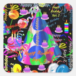Sept, 2 Stickers Anniversaires de enfants