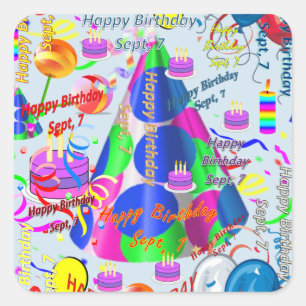 Sept, 7 Stickers Anniversaires de enfants
