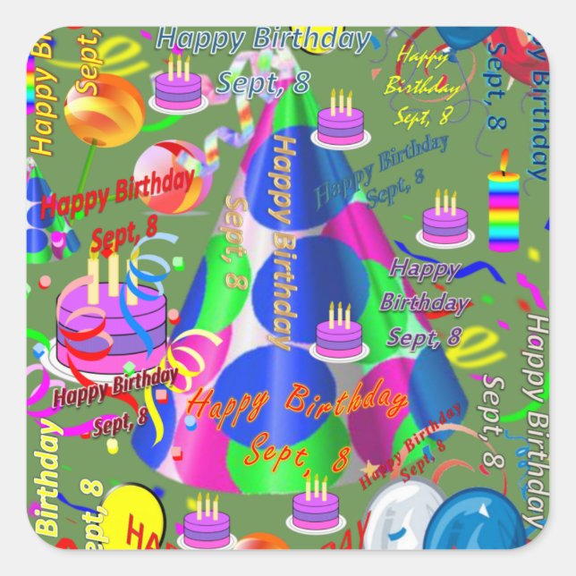 Sept., 8 Kindergeburtstag Sticker (Vorderseite)