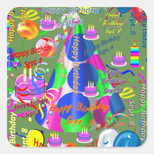 Sept, 8 Stickers Anniversaires de enfants