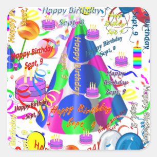 Sept, 9 Stickers Anniversaires de enfants