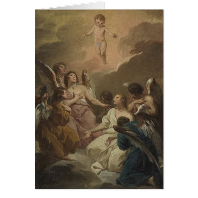 Sept anges adorant le Christ enfant religieux (Devant)