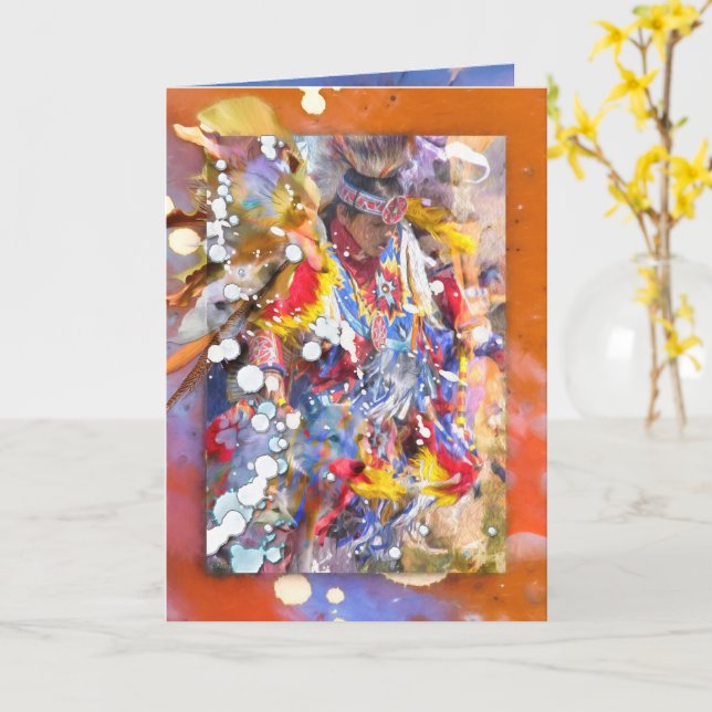 SEPT ESPRITS WOLF CARTE DE DANSER AMÉRICAINE (Fleur jaune)