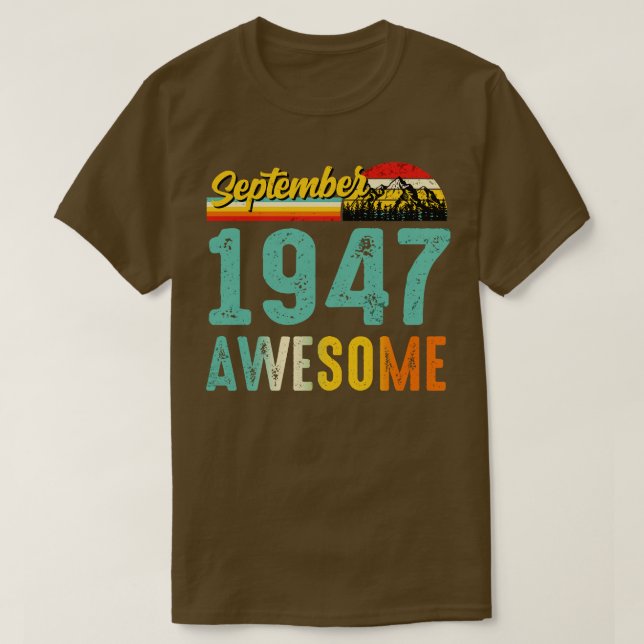 September 1947 Geburtstagsgeschenk Shirt Vintag Se (Design vorne)