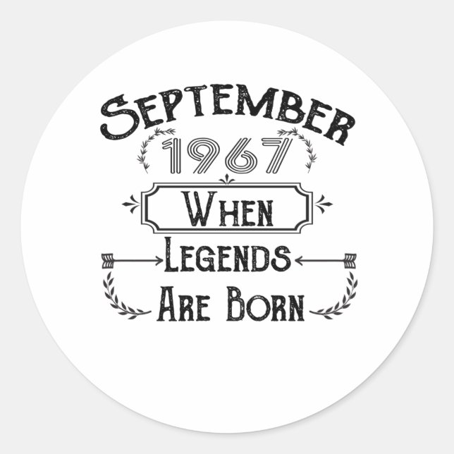 September 1967, wenn die Legenden Geboren sind Runder Aufkleber (Vorderseite)