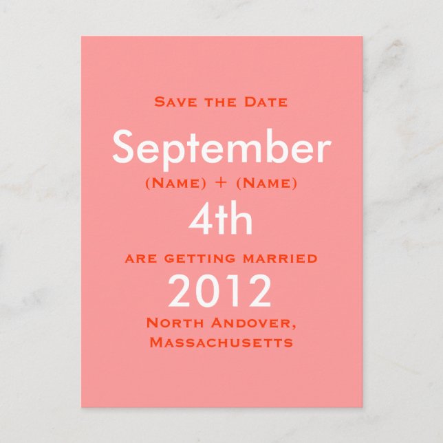 September 2011, 4., Save the Date, Katie Ro... Ankündigungspostkarte (Vorderseite)