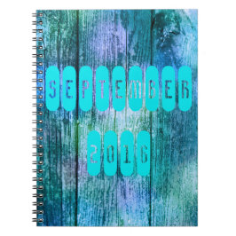 September 2016 Lila Turquoise Month Notebook Notizblock