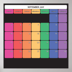 September 2017 Planer-Kalender Poster