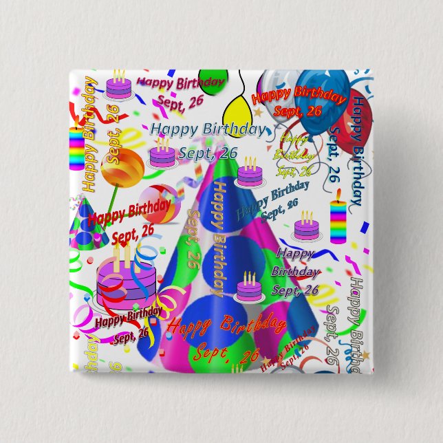 September, 26 Square Button (Vorderseite)