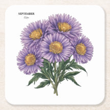 September Aster Birth Monat Custom Floral Art