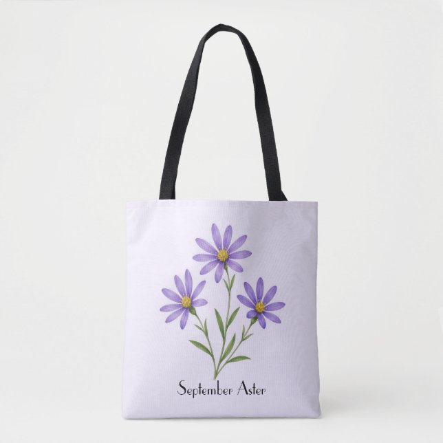September-Aster-Blumen Tasche (Vorderseite)