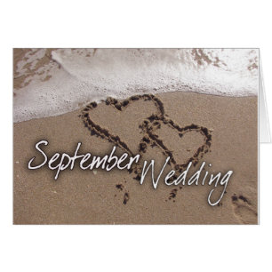 September-Bestimmungsort-Strand-Hochzeits-Karte