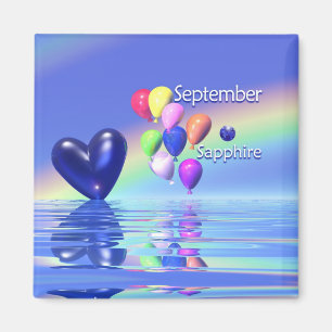 September Birthday Sapphire Heart Magnet