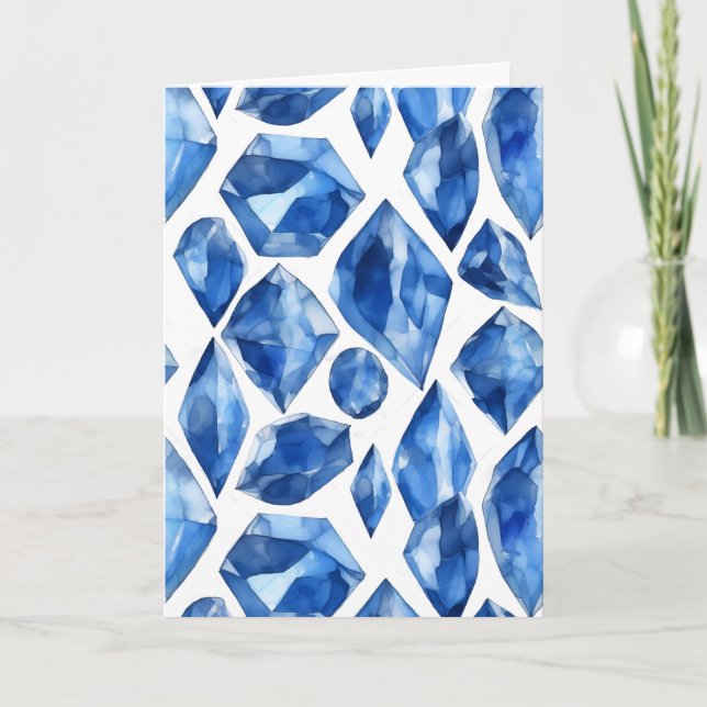September Birthstone Sapphire Birthday Card Karte (Vorderseite)