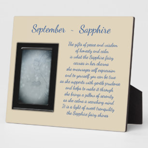 September Birthstone Sapphire Fotoplatte