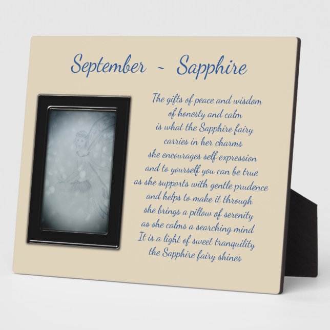 September Birthstone Sapphire Fotoplatte (Seite)