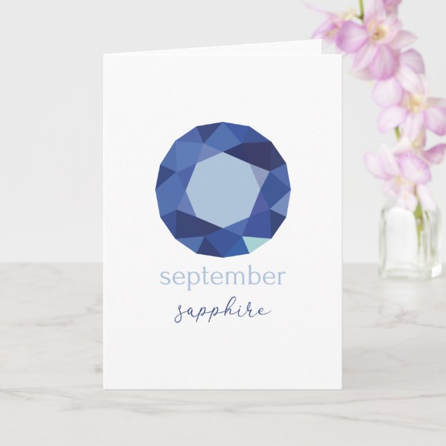 September Birthstone Sapphire Karte (Orchidee)