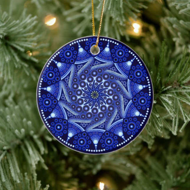 September Birthstone Sapphire Mandala Ornament (Baum)