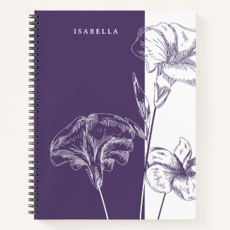 September Blume Morning Glory Personalisiert Notizbuch