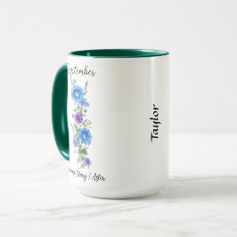 September Blume Morning Glory und Aster Tasse