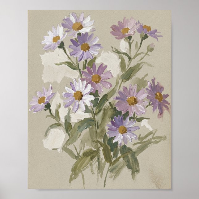 September-Geburtsblume Aster I Poster (Vorne)