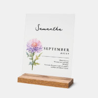 September Geburtsmonat Blume Aster Personalisiert