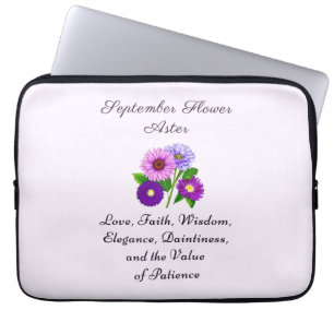 September Geburtsmonat Blume Aster Personalisiert Laptopschutzhülle