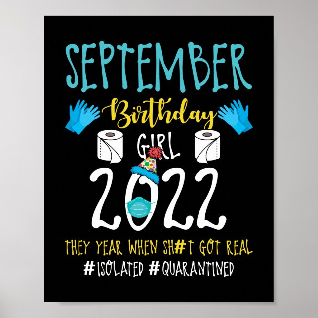 September Geburtstag 2022 Soziale Entfernung Gebur Poster (Vorne)