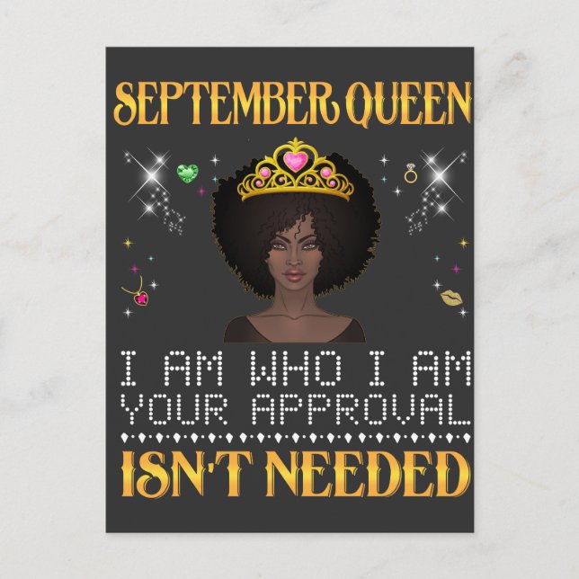September Girl ich'm, wer ich bin Ihr Apportel ist Postkarte (Vorderseite)