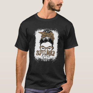 September Girl Messy Hair Sonnenbrille Leopard Lad T-Shirt