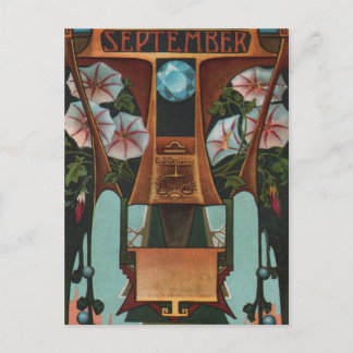 September - Libra Postkarte