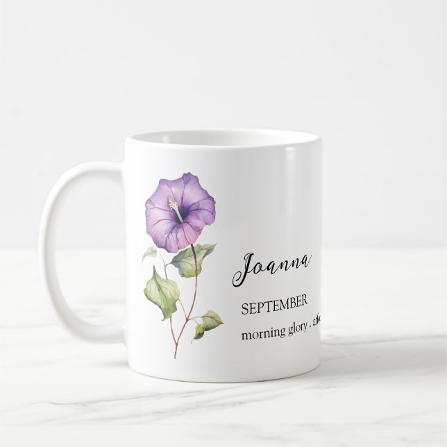 SEPTEMBER MORNING GLORY GEBURT BLUME MONTH NAME KAFFEETASSE (Links)