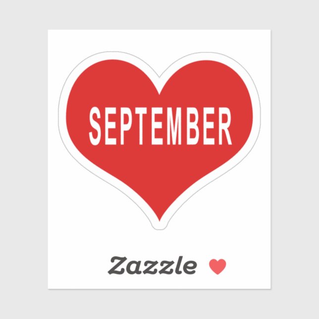 SEPTEMBER Rote Liebe Herz Vinyl Sticker (Blatt)