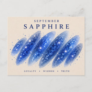 September Saphir Geburtsstein Postkarte